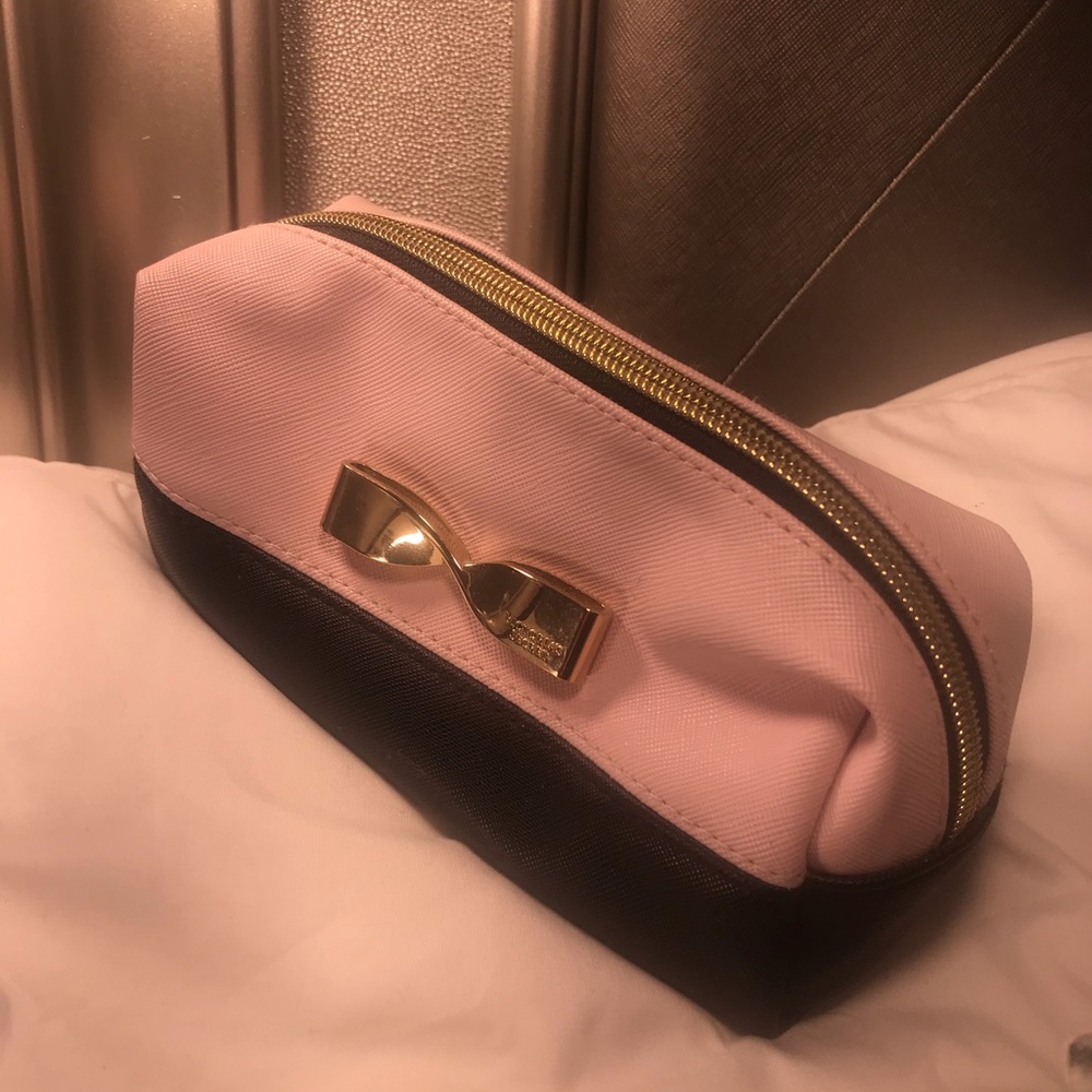 Victoria's Secret Pink and Black Bow Cosmetic Pouch
